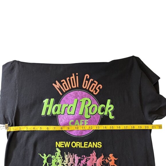 Vintage Hard Rock Cafe New Orleans Mardi Gras Black T-Shirt L Hanes Beefy-T 100% - Picture 5 of 9
